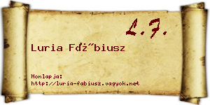 Luria Fábiusz névjegykártya